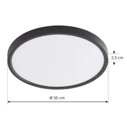 Plafón LED Lindby Pravin, Ø 50 cm, CCT, negro