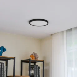 Plafón LED Lindby Pravin, Ø 30 cm, CCT, negro