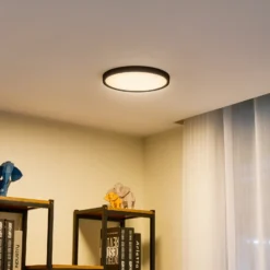 Plafón LED Lindby Pravin, Ø 30 cm, CCT, negro
