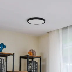 Plafón LED Lindby Pravin, Ø 30 cm, 3.000 K, negro
