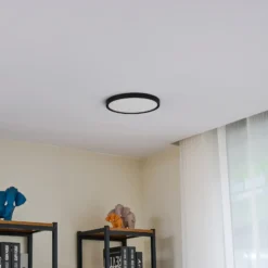 Plafón LED Lindby Pravin, Ø 23 cm, 3.000 K, negro