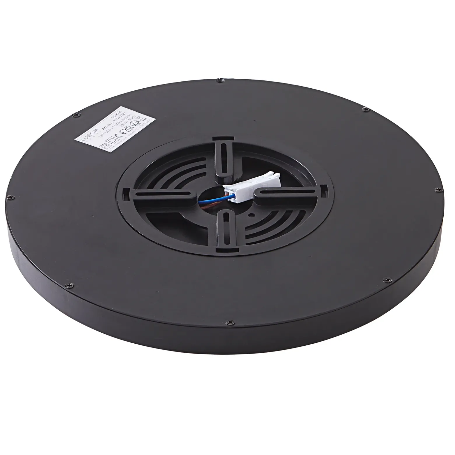Plafón LED Lindby Pravin, Ø 50 cm, 3.000 K, negro