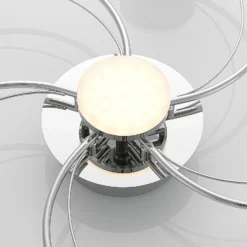 Plafón LED Lindby Rouven, forma espiral, 6 luces, gris