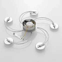 Plafón LED Lindby Rouven, forma espiral, 6 luces, gris