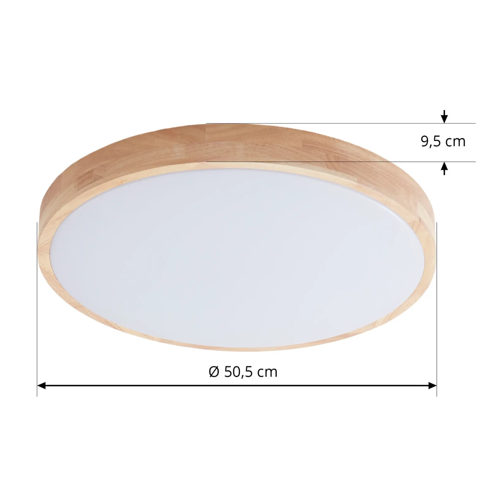 Plafón LED Lindby Smart Innes Madera Ø51cm RGB CCT Tuya