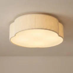 Plafón LED Lindby Winona, Cord, 48 cm, color crema, CCT