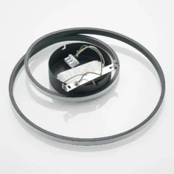 Plafón LED Lindby Youna, negro, aluminio, 39 cm, atenuable