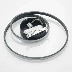 Plafón LED Lindby Youna, negro, aluminio, 39 cm, atenuable