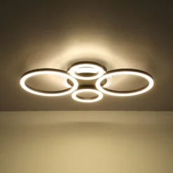 Plafón LED Loretta, negro, metal, 53 cm, CCT