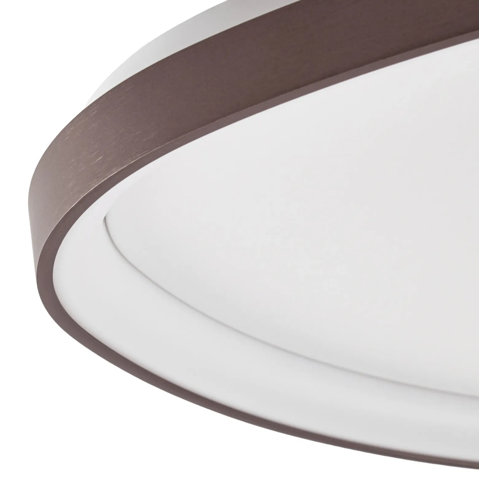 Plafón LED Lucande Asken, 61 cm, marrón, CCT, atenuable