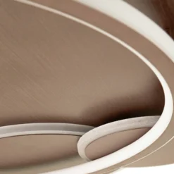 plafón LED Lucande Circulo, marrón café, CCT, atenuable