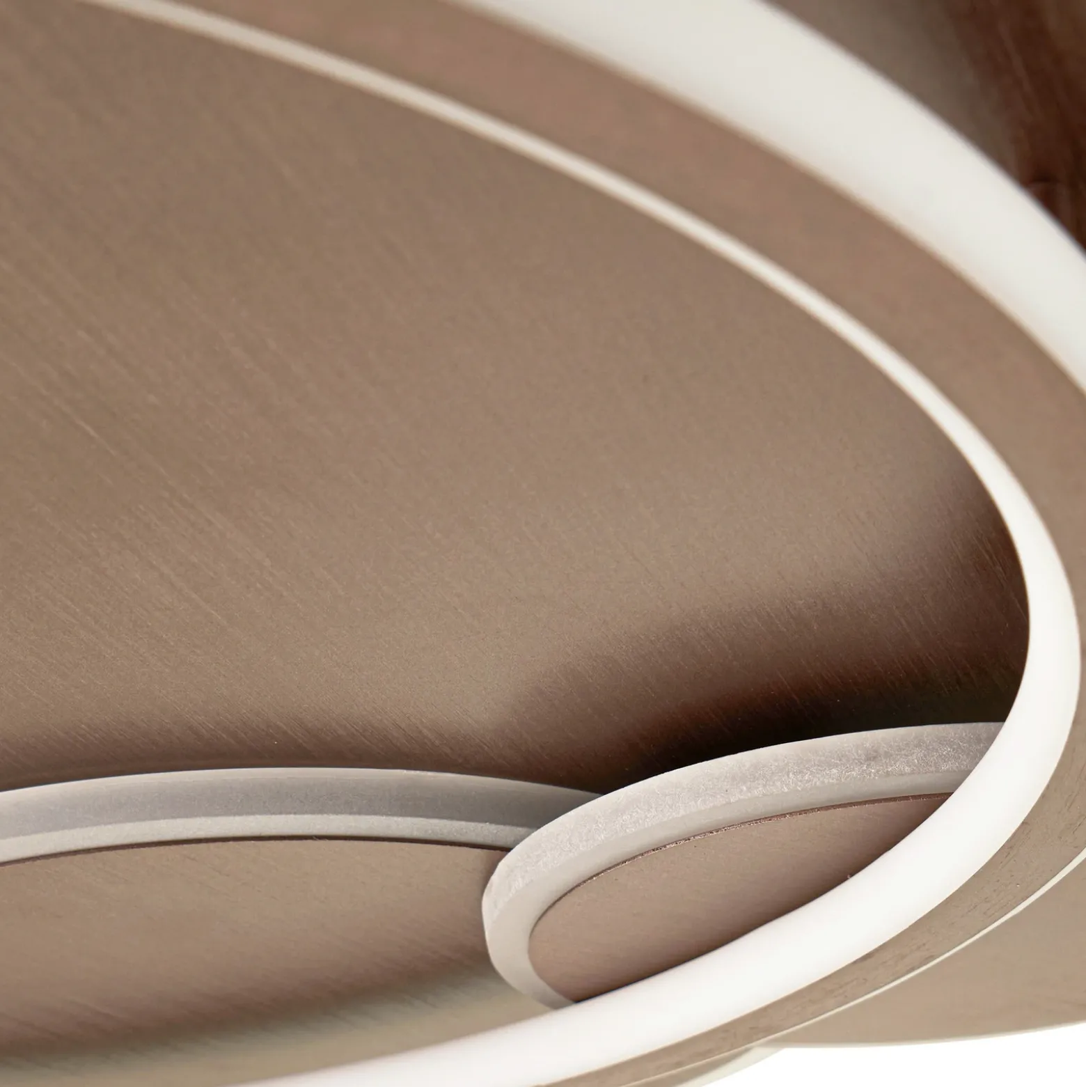 plafón LED Lucande Circulo, marrón café, CCT, atenuable