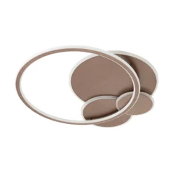 plafón LED Lucande Circulo, marrón café, CCT, atenuable