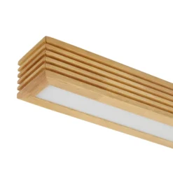 Plafón LED Lucande Emara, madera clara, roble, atenuable