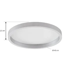 Plafón LED Lucande Rotundo, Ø 40 cm, aluminio, atenuable