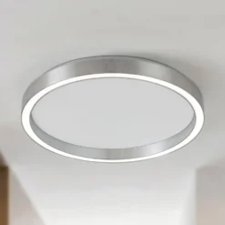 Plafón LED Lucande Rotundo, Ø 40 cm, aluminio, atenuable