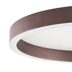 Plafón LED Lucande Rotundo, Ø 40 cm, marrón, atenuable