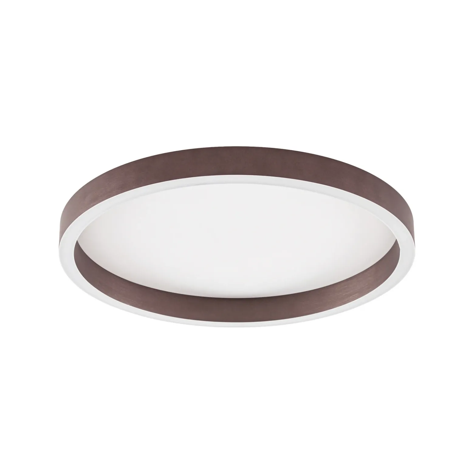 Plafón LED Lucande Rotundo, Ø 40 cm, marrón, atenuable