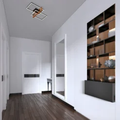 Plafón LED 3776015 2 luces con madera