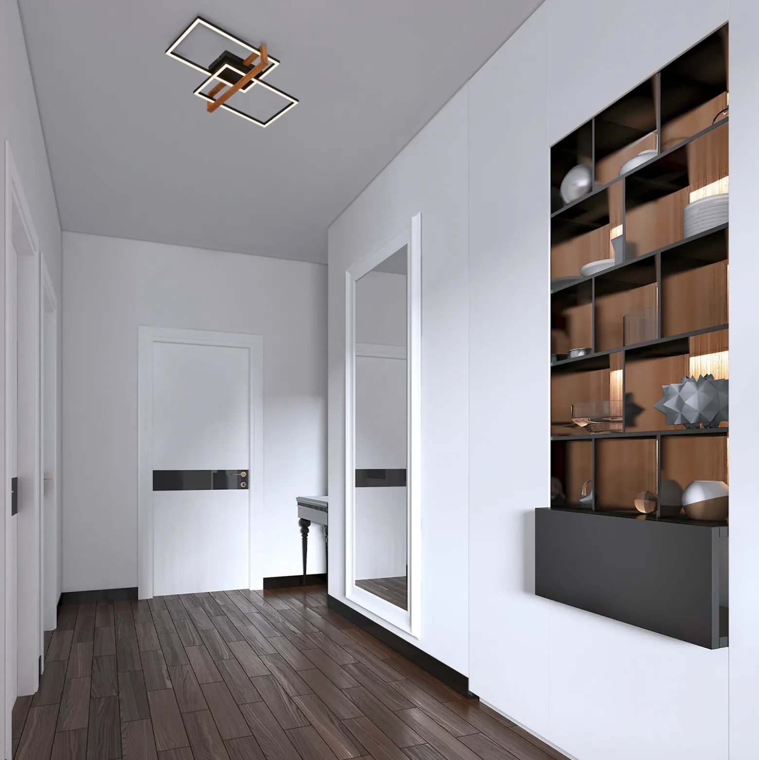 Plafón LED 3776015 2 luces con madera