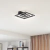 Plafón LED Madamo de Lindby, negro, 30 cm, 3000 K, aluminio