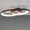 Plafón LED Malaga con 2 anillos, negro