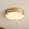 Plafón LED Marmo, color dorado, metal, IP44, 3.000 K