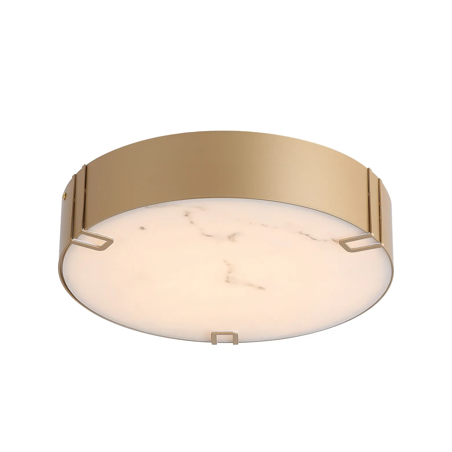 Plafón LED Marmo, color dorado, metal, IP44, 3.000 K