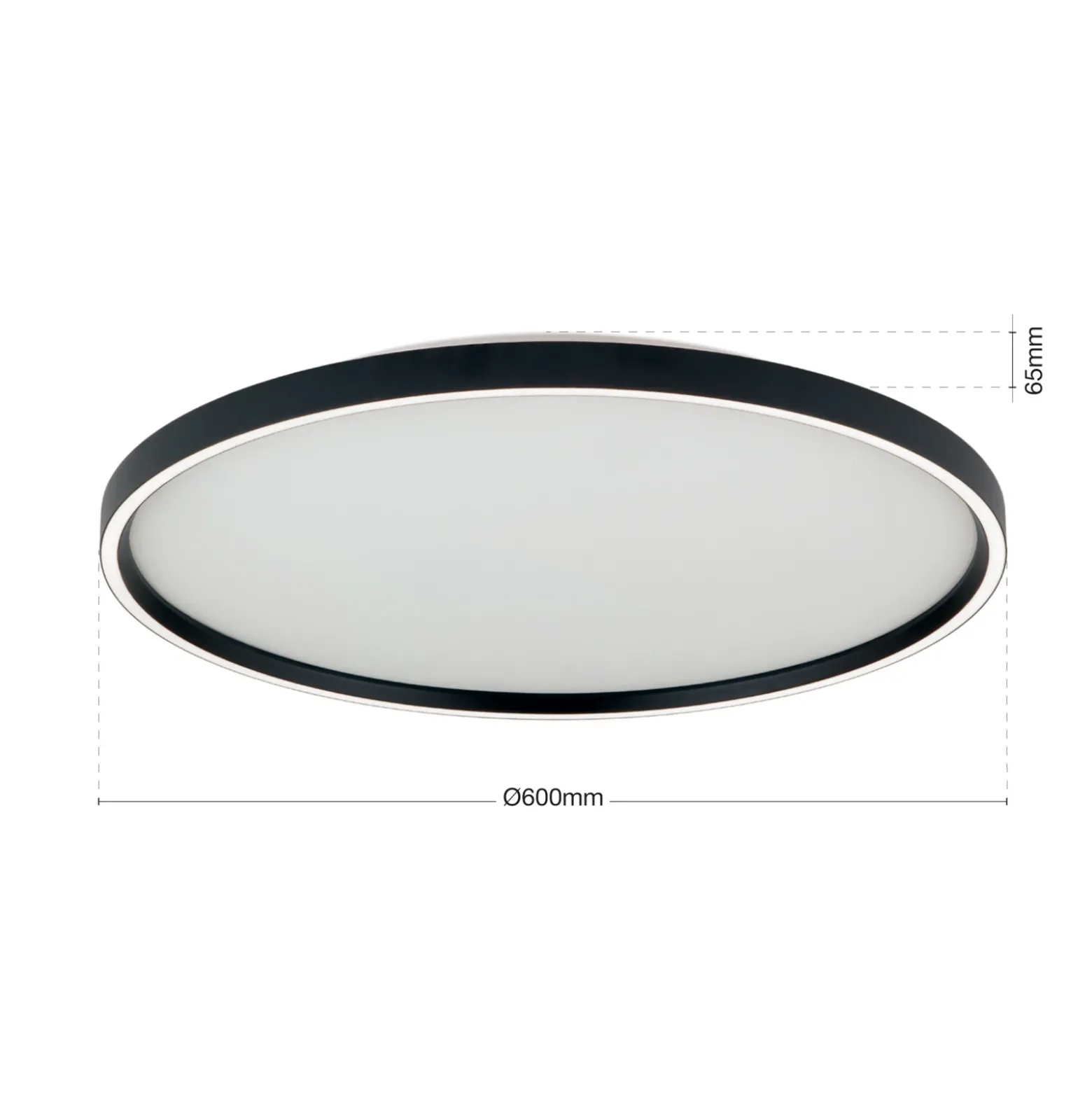 Plafón LED Masca, negro, Ø 60 cm, CCT, metal, atenuable