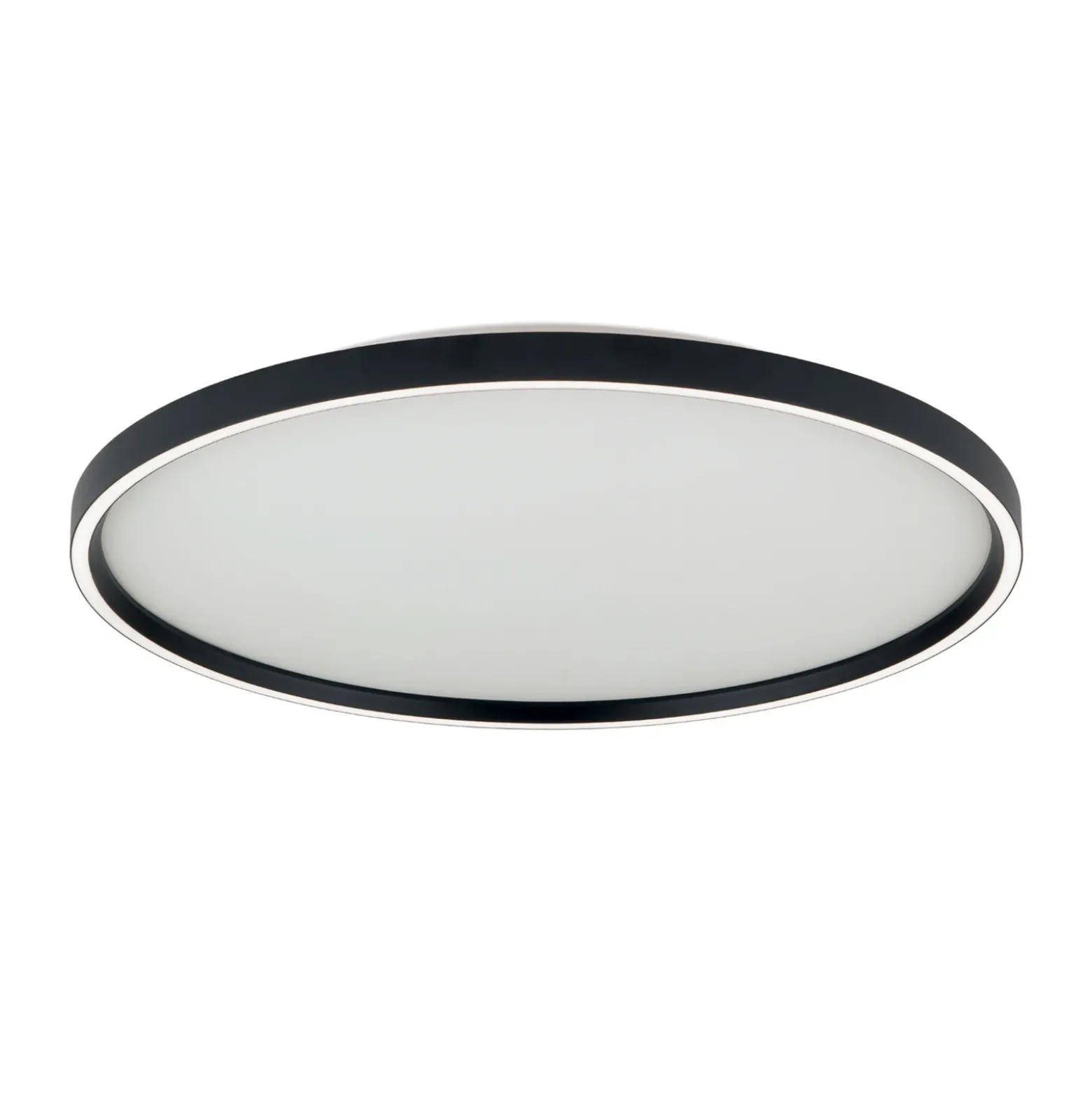 Plafón LED Masca, negro, Ø 60 cm, CCT, metal, atenuable