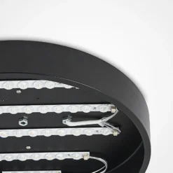 Plafón LED Milada de Lindby, negra, CCT, control remoto