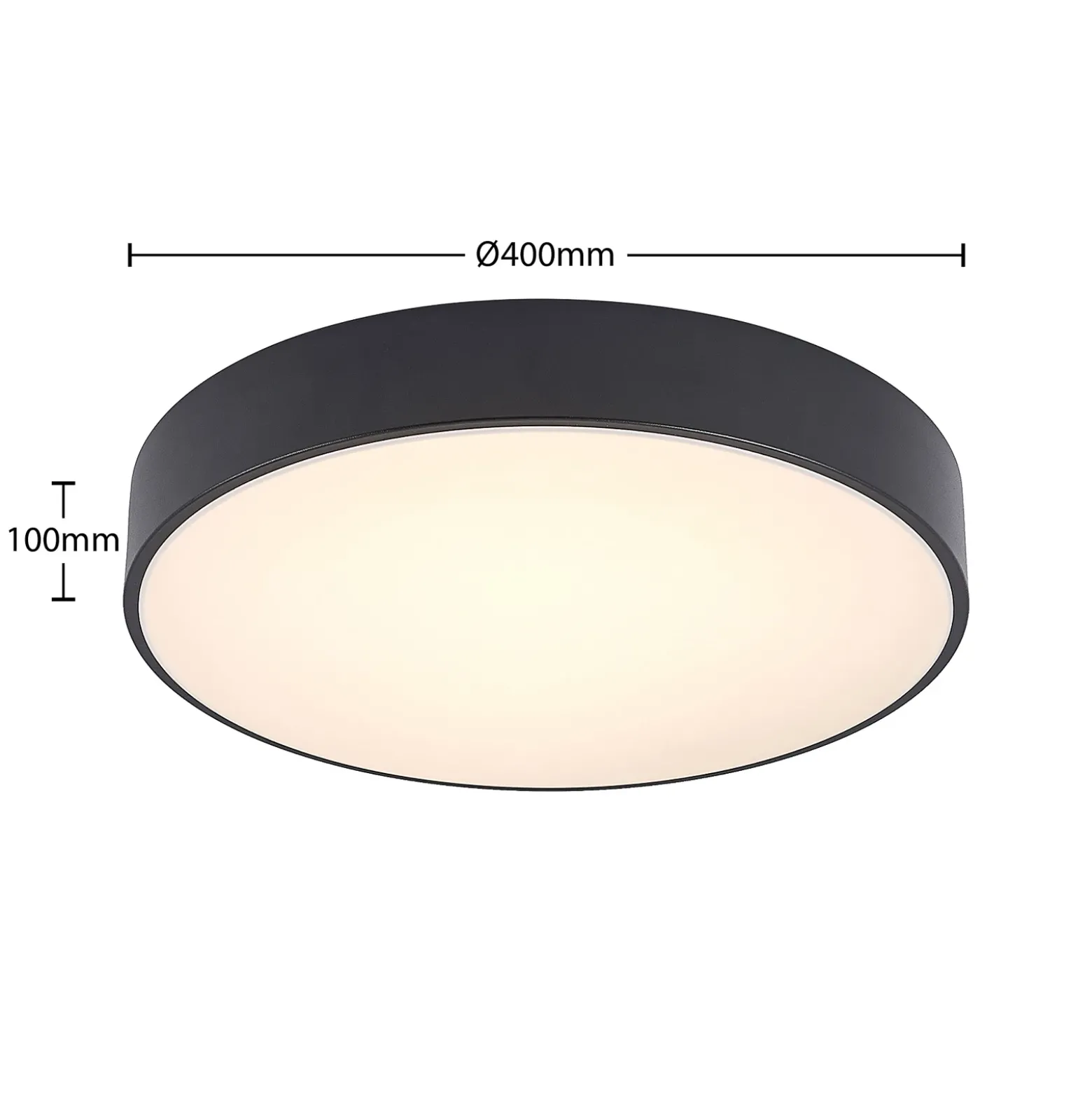 Plafón LED Milada de Lindby, negra, CCT, control remoto