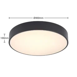 Plafón LED Milada de Lindby, negra, CCT, control remoto