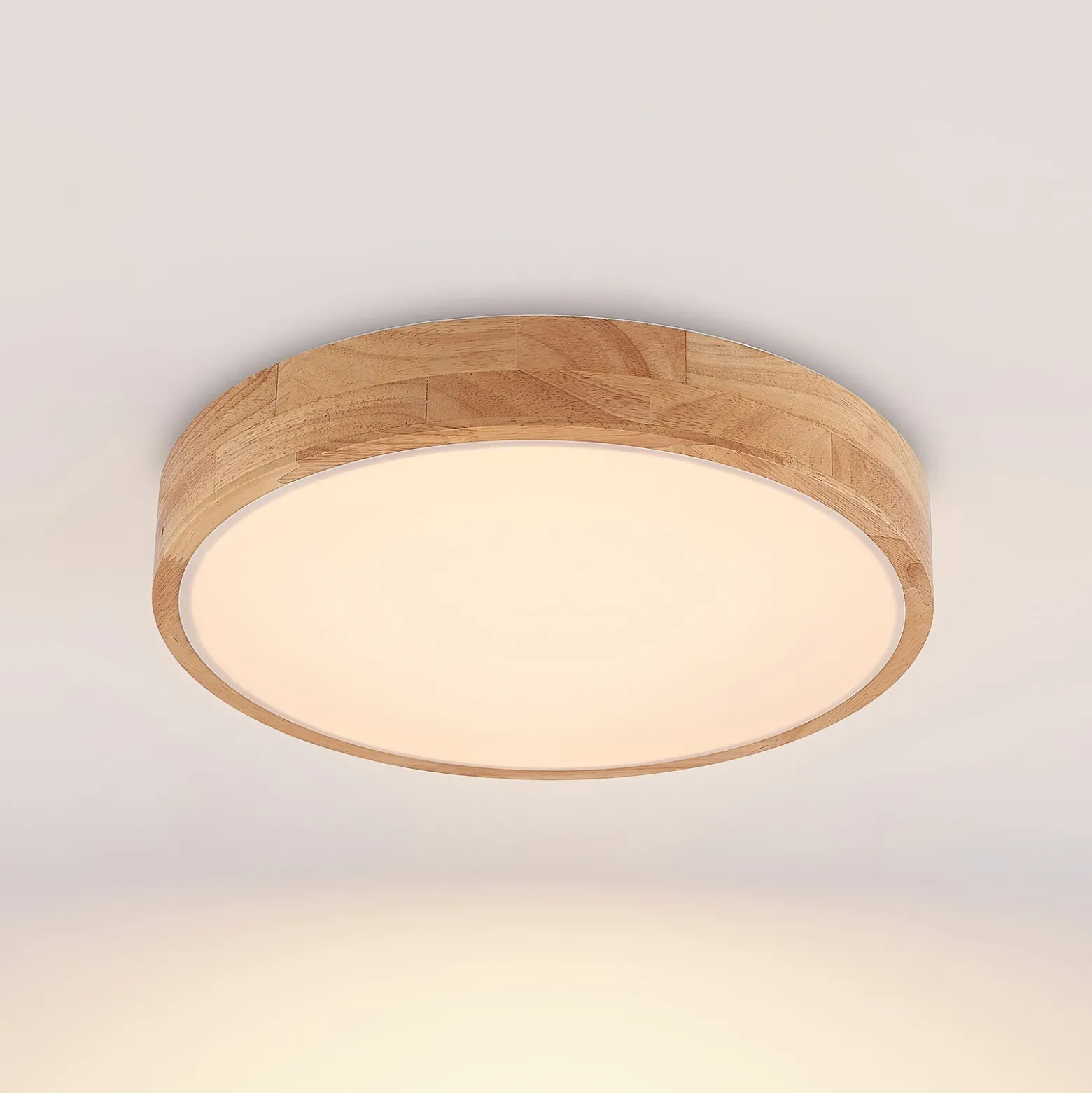 Plafón LED Milada de Lindby, roble, CCT, control remoto