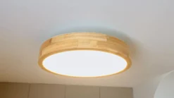 Plafón LED Milada de Lindby, roble, CCT, control remoto