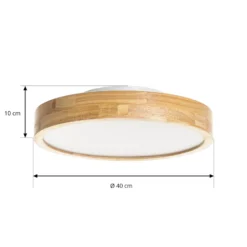Plafón LED Milada de Lindby, roble, CCT, control remoto
