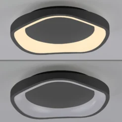 Plafón LED MONTA, negro, Ø 40 cm, metal, Switchdim