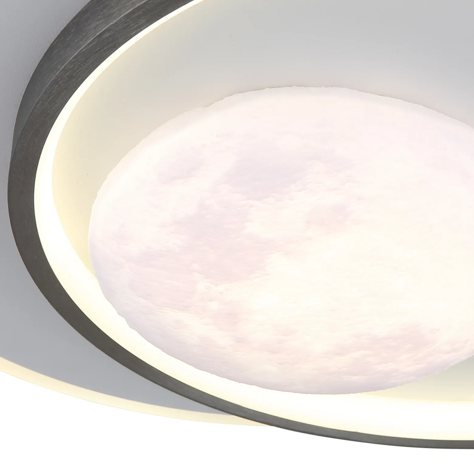 Plafón LED Moon, negro/gris, metal, 37 cm