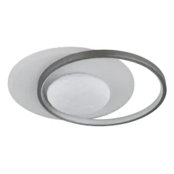 Plafón LED Moon, negro/gris, metal, 37 cm
