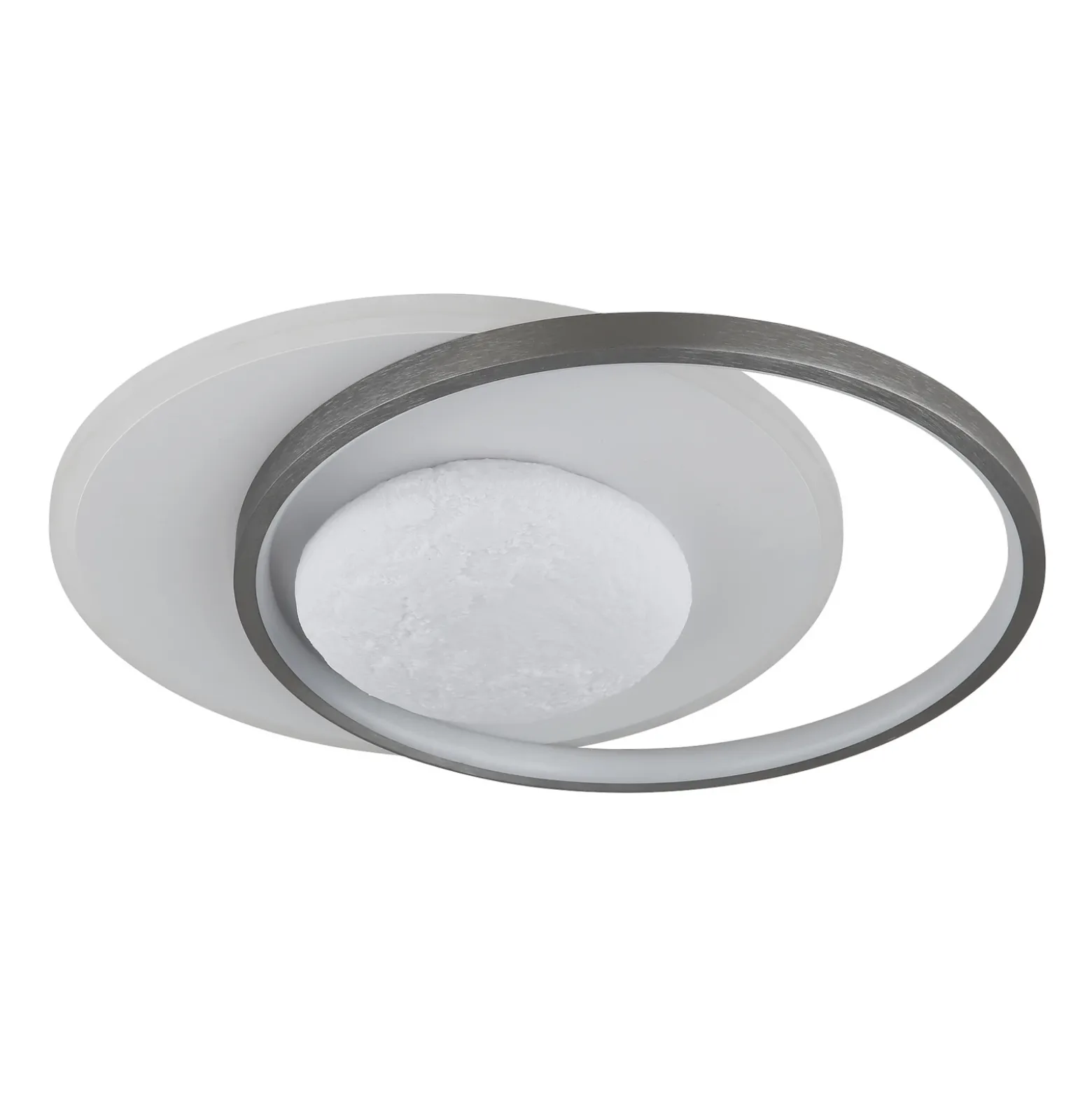 Plafón LED Moon, negro/gris, metal, 37 cm
