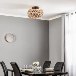 Plafón LED Narisa, Ø 46 cm, oro rosa