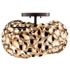 Plafón LED Narisa, Ø 46 cm, oro rosa