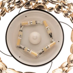 Plafón LED Narisa, Ø 46 cm, oro rosa