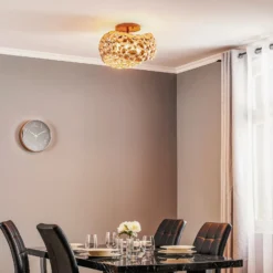 Plafón LED Narisa, Ø 46 cm, oro rosa