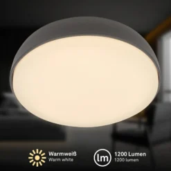 Plafón LED Nikan, antracita, Ø 28,5 cm, 3000 K