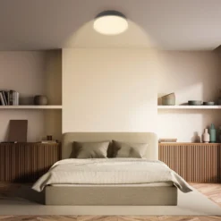 Plafón LED Nikan, antracita, Ø 28,5 cm, 3000 K