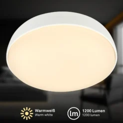 Plafón LED Nikan, blanco mate, Ø 28,5 cm, 3000 K