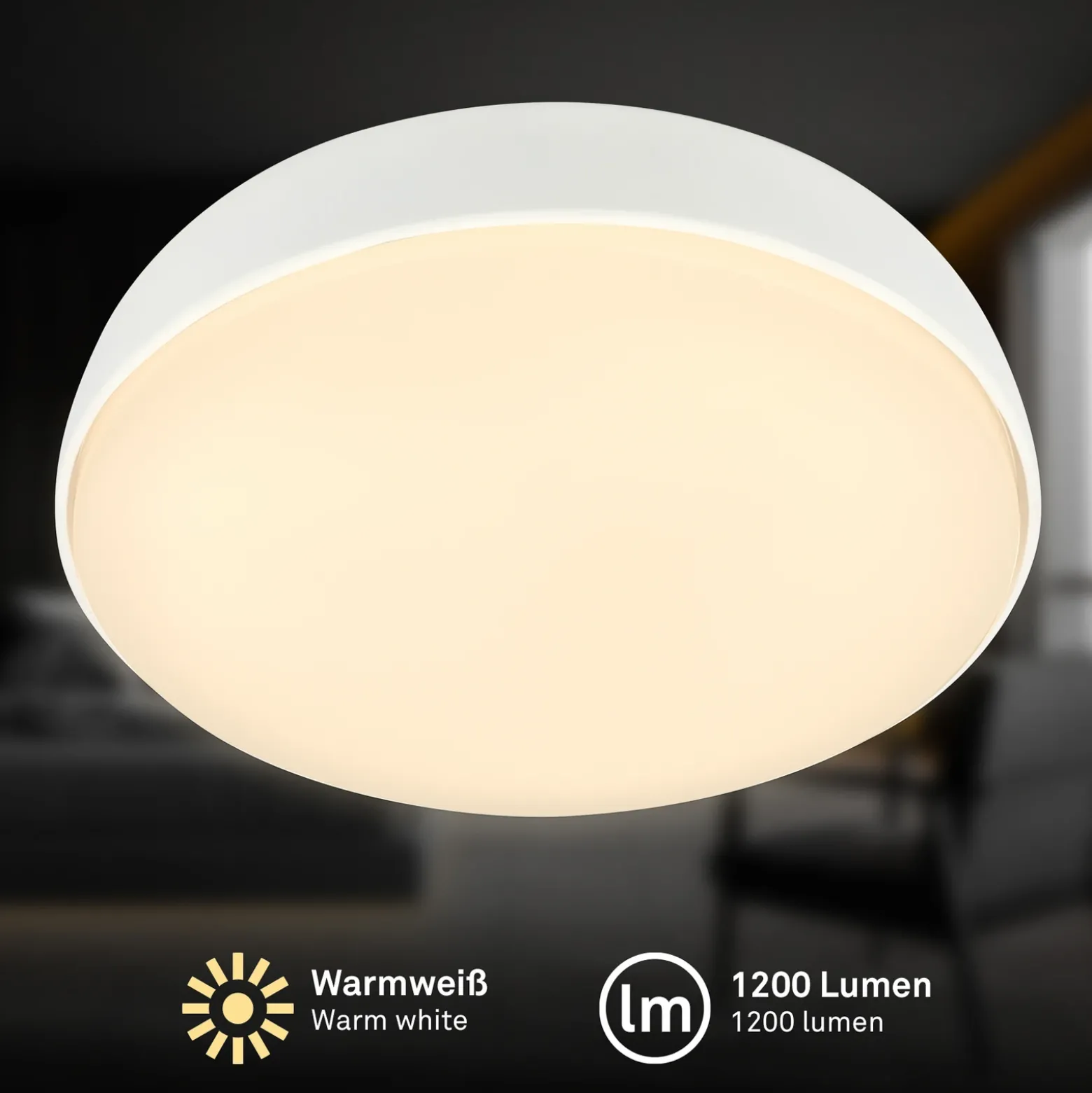 Plafón LED Nikan, blanco mate, Ø 28,5 cm, 3000 K