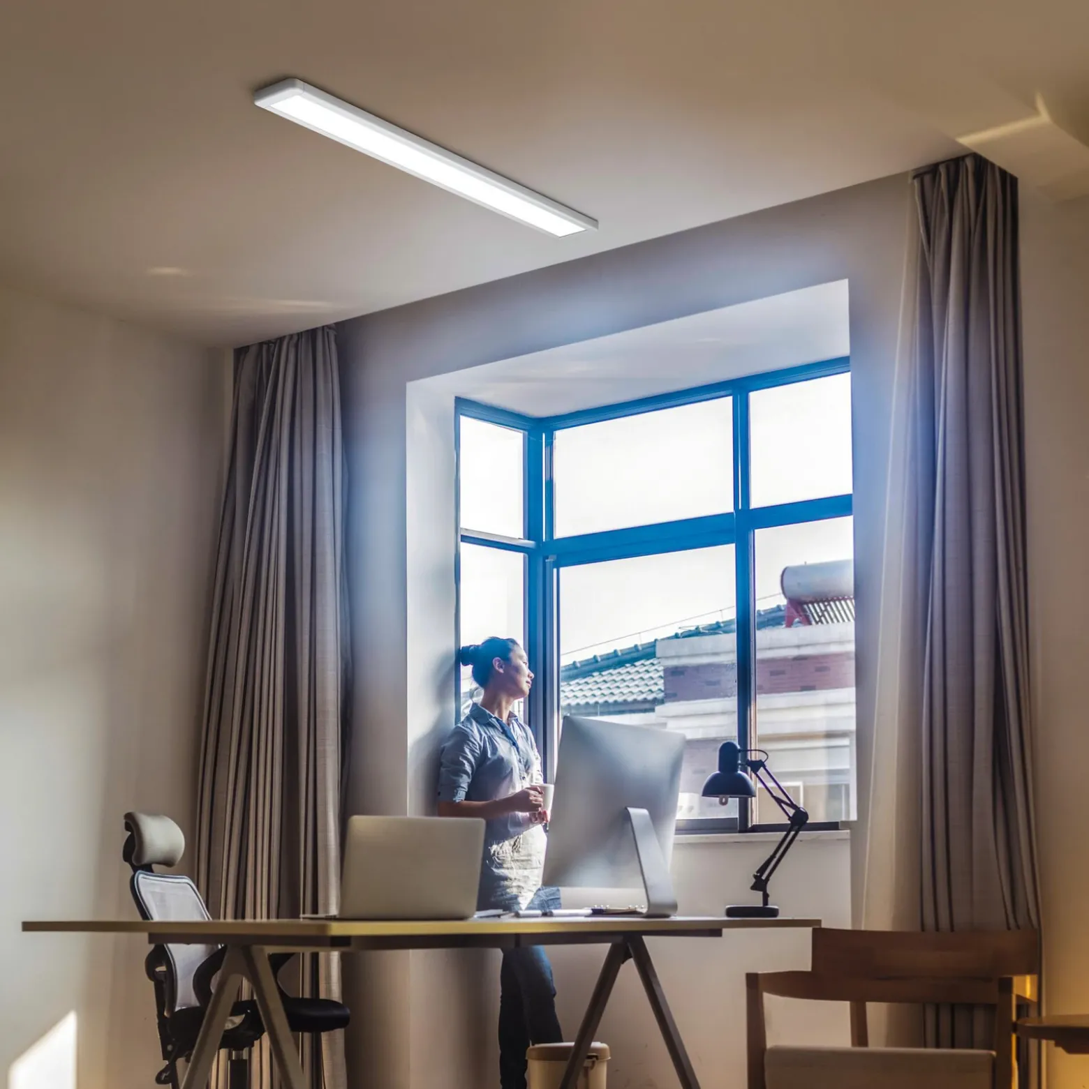 Plafón LED OFFICE LINE de OSRAM, blanca, 122 cm, metal