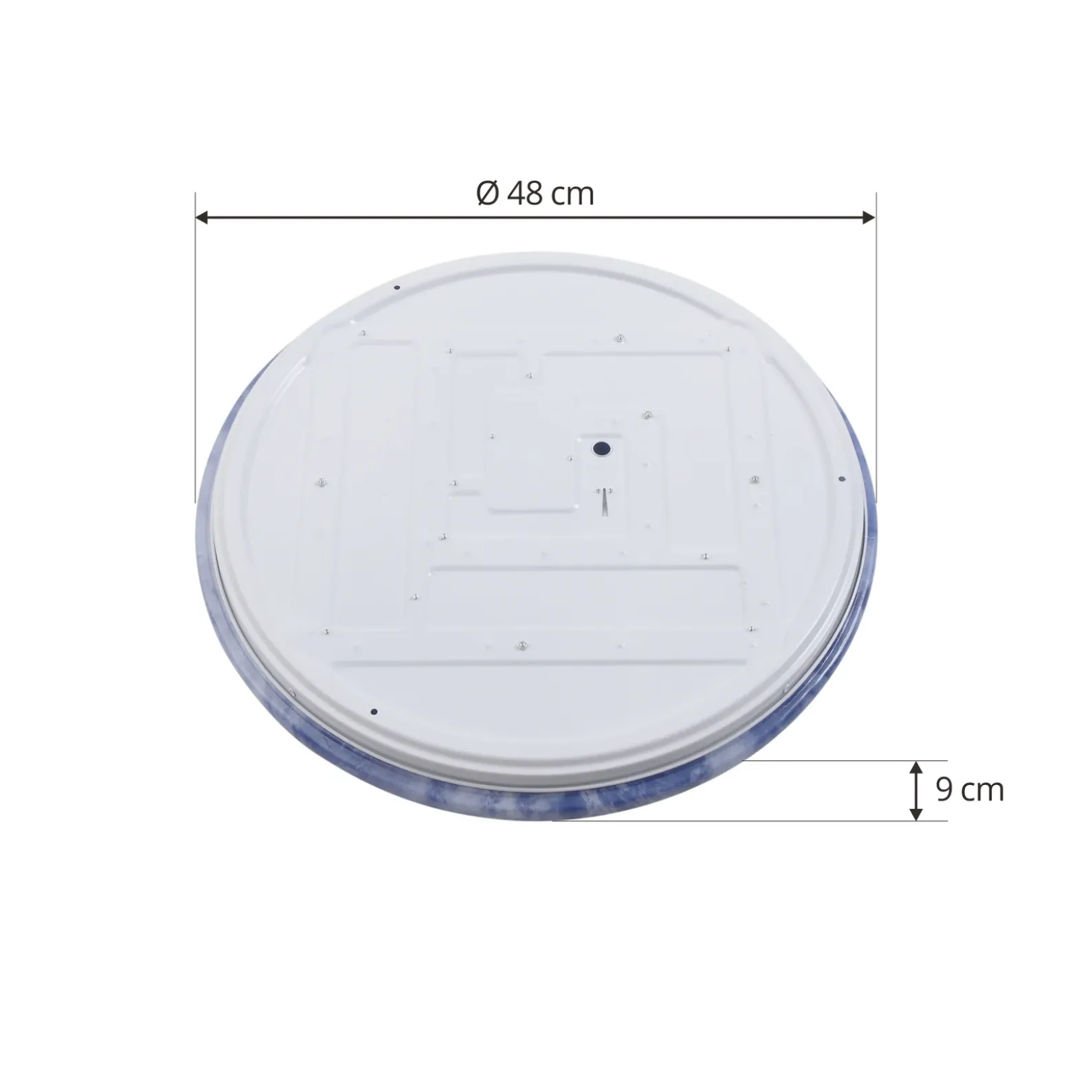 Plafón LED Orbi de Lindby, 48 cm, azul/blanco, plástico
